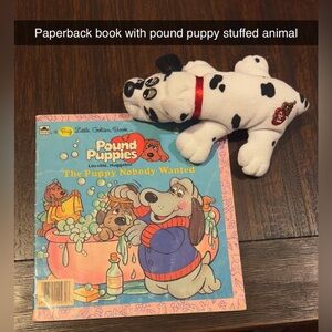 Vintage 1986 Pound Puppies Book and comes with Plush puppy